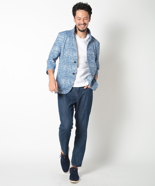 MEN'S BIGI(メンズビギ)の「リンクスジャカードシルケットカットソー(Tシャツ/カットソー・メンズ・ブルー/ホワイト/ネイビー/イエロー・04/03/02/01)」の20枚目の写真