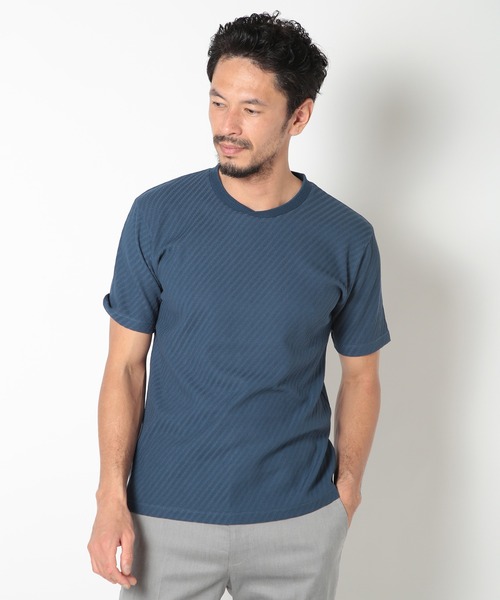 MEN'S BIGI(メンズビギ)の「リンクスジャカードシルケットカットソー(Tシャツ/カットソー・メンズ・ブルー/ホワイト/ネイビー/イエロー・04/03/02/01)」の17枚目の写真