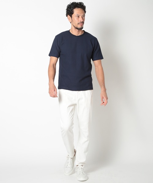 MEN'S BIGI(メンズビギ)の「リンクスジャカードシルケットカットソー(Tシャツ/カットソー・メンズ・ブルー/ホワイト/ネイビー/イエロー・04/03/02/01)」の12枚目の写真