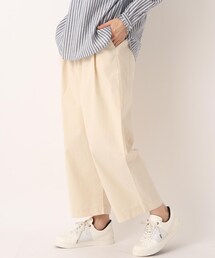 綿麻9分丈 ワイドテーパード パンツ