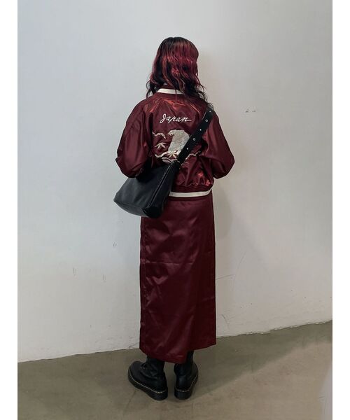 jouetie（ジュエティ）の「ローズエンブロイダリースカジャンスカート【別注】（スカート・レディース・ボルドー/オフホワイト・MEDIUM）」の6枚目の写真