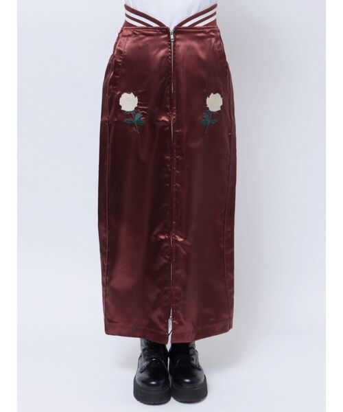 jouetie（ジュエティ）の「ローズエンブロイダリースカジャンスカート【別注】（スカート・レディース・ボルドー/オフホワイト・MEDIUM）」の14枚目の写真