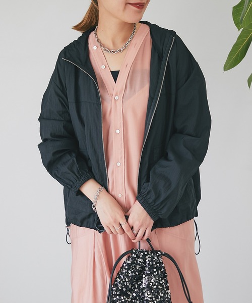 un dix cors（アンディコール）の「ライトヴィンテージタフタジャケット（ナイロンジャケット・レディース・アイボリー/ブラック/ミント・FREE）」の10枚目の写真