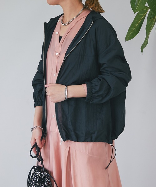 un dix cors（アンディコール）の「ライトヴィンテージタフタジャケット（ナイロンジャケット・レディース・アイボリー/ブラック/ミント・FREE）」の8枚目の写真