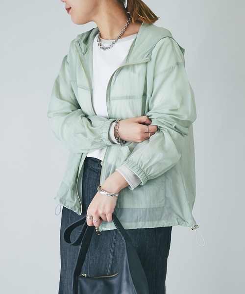 un dix cors（アンディコール）の「ライトヴィンテージタフタジャケット（ナイロンジャケット・レディース・アイボリー/ブラック/ミント・FREE）」の18枚目の写真