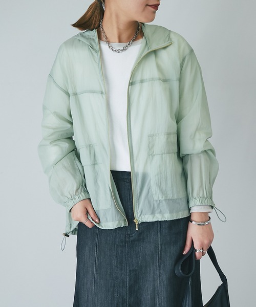 un dix cors（アンディコール）の「ライトヴィンテージタフタジャケット（ナイロンジャケット・レディース・アイボリー/ブラック/ミント・FREE）」の17枚目の写真