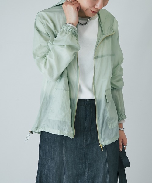 un dix cors（アンディコール）の「ライトヴィンテージタフタジャケット（ナイロンジャケット・レディース・アイボリー/ブラック/ミント・FREE）」の22枚目の写真