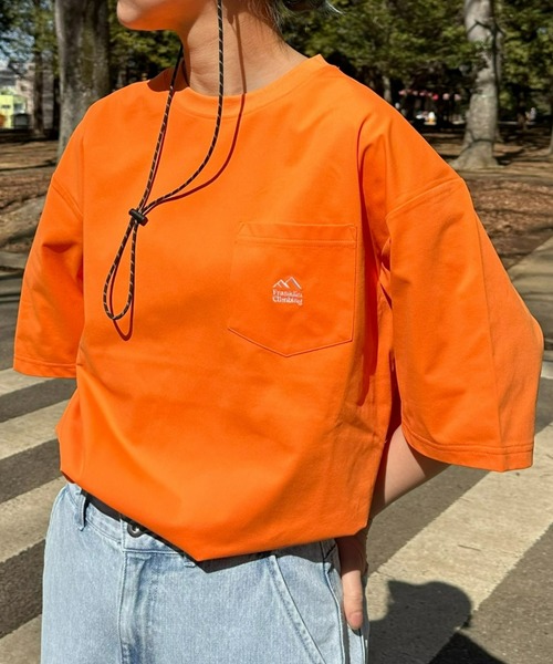 Franklin Climbing（フランクリンクライミング）の「【Franklin Climbing】ワンポイント刺繍ポケット半袖Tee（Tシャツ/カットソー・メンズ・ホワイト/スカイブルー/ブラック/グレー/オレンジ/グリーン・MEDIUM/LARGE/X-LARGE）」の6枚目の写真