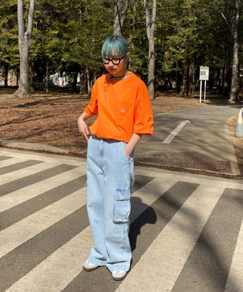 Franklin Climbing（フランクリンクライミング）の「【Franklin Climbing】ワンポイント刺繍ポケット半袖Tee（Tシャツ/カットソー・メンズ・ホワイト/スカイブルー/ブラック/グレー/オレンジ/グリーン・MEDIUM/LARGE/X-LARGE）」の16枚目の写真