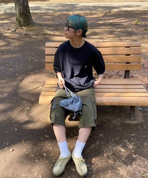 Franklin Climbing（フランクリンクライミング）の「【Franklin Climbing】ワンポイント刺繍ポケット半袖Tee（Tシャツ/カットソー・メンズ・ホワイト/スカイブルー/ブラック/グレー/オレンジ/グリーン・MEDIUM/LARGE/X-LARGE）」の9枚目の写真