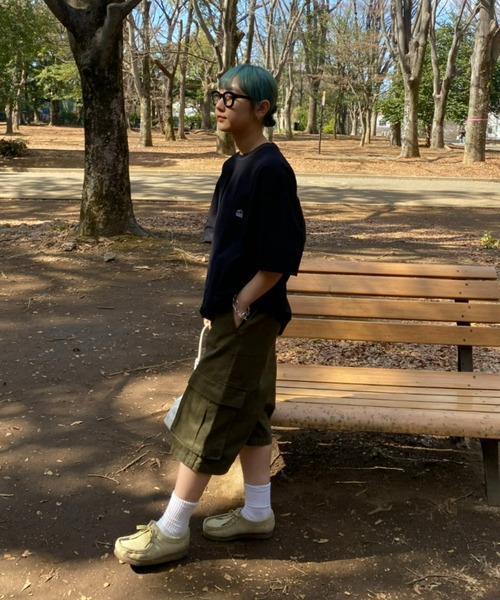 Franklin Climbing（フランクリンクライミング）の「【Franklin Climbing】ワンポイント刺繍ポケット半袖Tee（Tシャツ/カットソー・メンズ・ホワイト/スカイブルー/ブラック/グレー/オレンジ/グリーン・MEDIUM/LARGE/X-LARGE）」の10枚目の写真