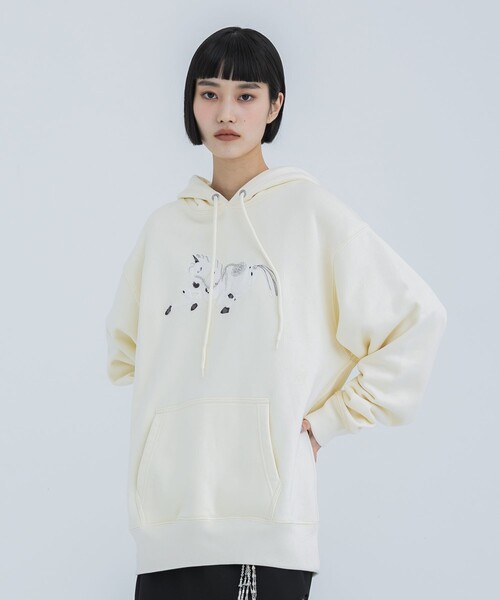 tanakadaisuke（タナカダイスケ）の「【tanakadaisuke/タナカダイスケ】《STUDIOUS別注》Horse emproidery hoodie/ホース刺繍フーディ（パーカー・レディース・ブラック/アイボリー・1/2）」の21枚目の写真