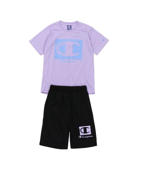 Champion(チャンピオン)の「Champion/チャンピオン T-SHIRT AND SHORTS SET(ジャージ・キッズ・ブラック/チャコールグレー/ブルー/ラベンダー/ホワイト/ライム・120/130/140/150/160)」の6枚目の写真