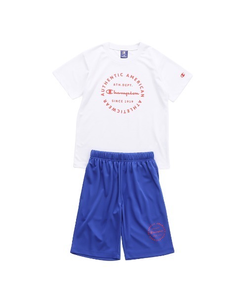 Champion(チャンピオン)の「Champion/チャンピオン T-SHIRT AND SHORTS SET(ジャージ・キッズ・ブラック/チャコールグレー/ブルー/ラベンダー/ホワイト/ライム・120/130/140/150/160)」の2枚目の写真