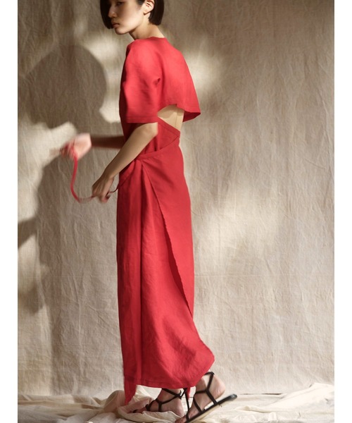 k3&co.（ケイスリーアンドコー）の「Wrap Dress（ワンピース・レディース・ブラック/レッド/グリーン・ONE SIZE）」の3枚目の写真