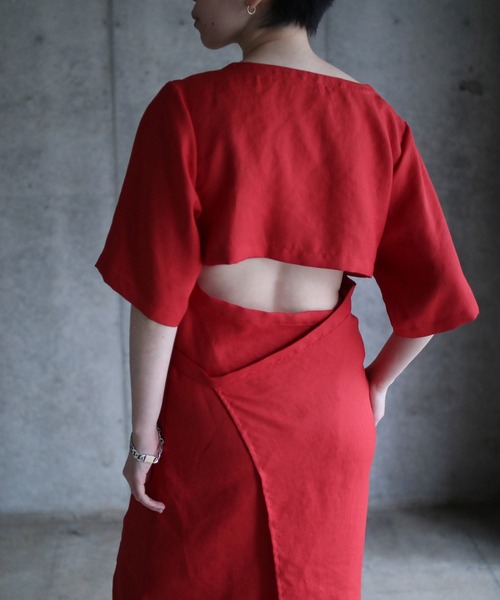 k3&co.（ケイスリーアンドコー）の「Wrap Dress（ワンピース・レディース・ブラック/レッド/グリーン・ONE SIZE）」の10枚目の写真