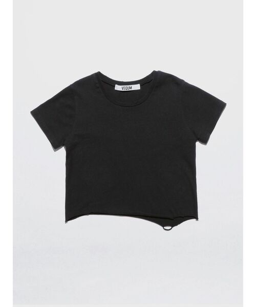 VEQUM（VEQUM）の「【VEQUM】CROPPED DAMAGE T/S（Tシャツ/カットソー・レディース・ピンク/グレー/ホワイト/パープル/ブラック・FREE）」の3枚目の写真