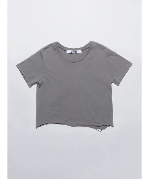 VEQUM（VEQUM）の「【VEQUM】CROPPED DAMAGE T/S（Tシャツ/カットソー・レディース・ピンク/グレー/ホワイト/パープル/ブラック・FREE）」の11枚目の写真