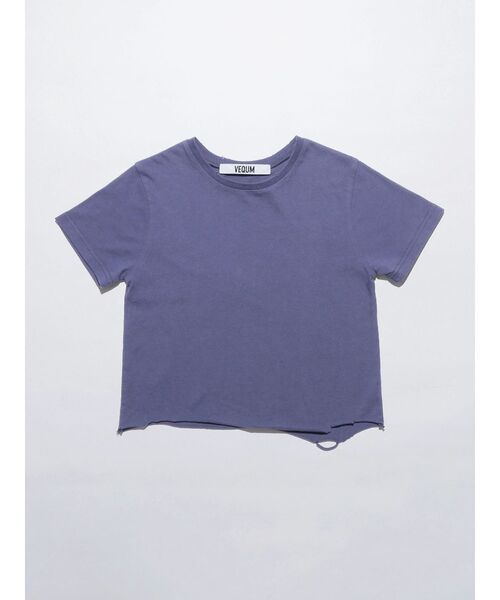 VEQUM（VEQUM）の「【VEQUM】CROPPED DAMAGE T/S（Tシャツ/カットソー・レディース・ピンク/グレー/ホワイト/パープル/ブラック・FREE）」の14枚目の写真