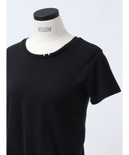 VEQUM（VEQUM）の「【VEQUM】CROPPED DAMAGE T/S（Tシャツ/カットソー・レディース・ピンク/グレー/ホワイト/パープル/ブラック・FREE）」の8枚目の写真