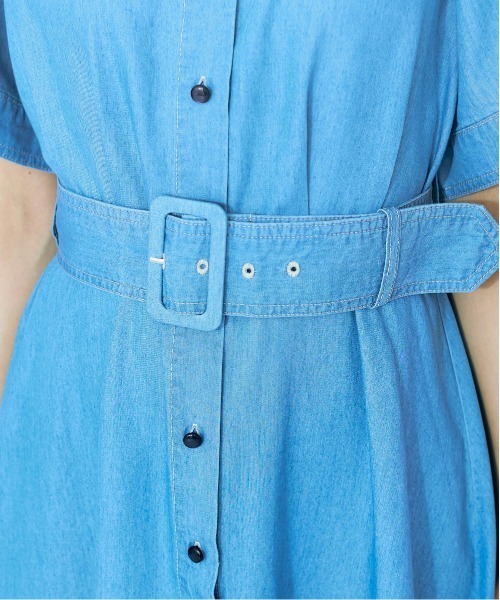 marun(マルン)の「<大きいサイズ> デニムシャツワンピース marun(ワンピース・レディース・ライトブルー/ネイビー・L/LL/3L/4L/5L)」の13枚目の写真