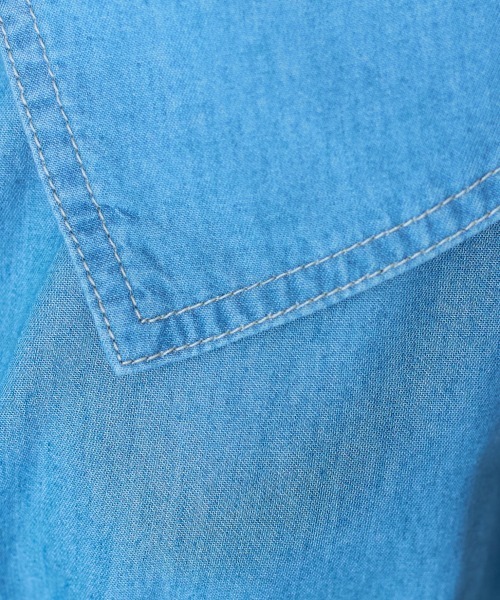 marun(マルン)の「<大きいサイズ> デニムシャツワンピース marun(ワンピース・レディース・ライトブルー/ネイビー・L/LL/3L/4L/5L)」の15枚目の写真