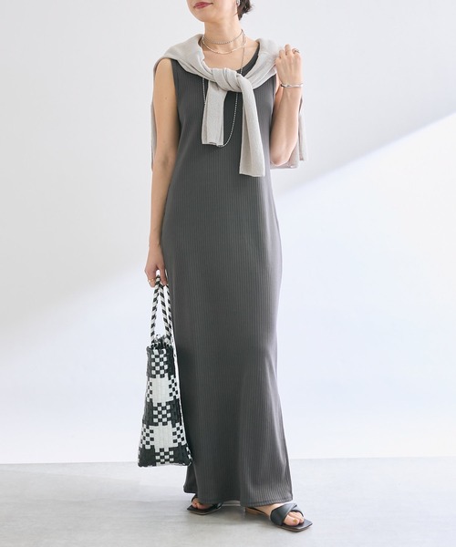 1回着用のみリヴドロワ2wayリブタンクワンピースFREEグレー RIVE DROITE ワンピース 2WAYリブタンクワンピース : ZOZOTOWN