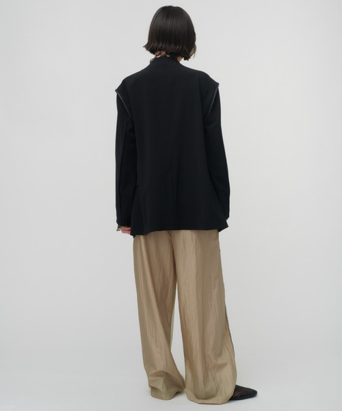 セール】NEW DOUBLE CLOTH COLLARLESS JACKET / ニューダブルクロス