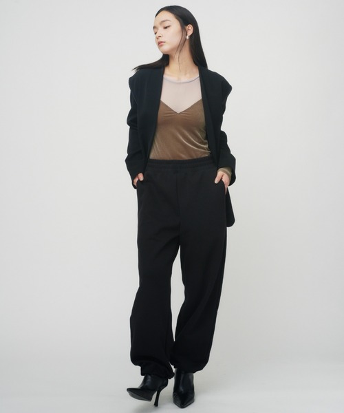 THINGS THAT MATTER（シングス ザット マター）の「NEW DOUBLE CLOTH COLLARLESS JACKET / ニューダブルクロスカラーレスジャケット（ノーカラージャケット・レディース・ブラック/ベージュ・FREE）」の10枚目の写真
