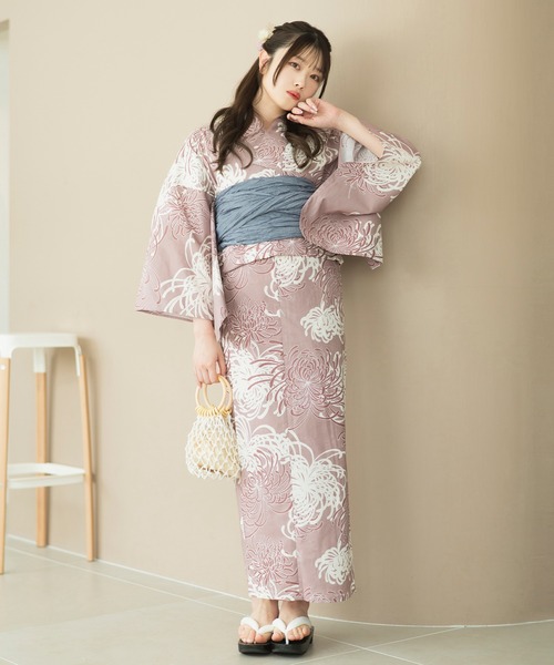 CELEN（セレン）の「【1人で着られる浴衣4点セット】浴衣・兵児帯・腰紐2本《夏ときめき浴衣》（浴衣・レディース・その他5/その他1/その他2/その他3/その他4/その他11/その他8/その他10/その他6/その他7/その他9/その他12/ホワイト系2/ホワイト系1/ピンク系/ブルー系/アイボリー系2/オレンジ系/アイボリー系1/グレー系2/グレー系1・FREE）」の8枚目の写真