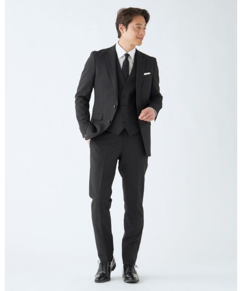 スーツセレクト　SUIT SELECT 2パンツスーツ　Y4 ブラック RBC】【春夏】2タックパンツ/ブラック/サイド尾錠/4S