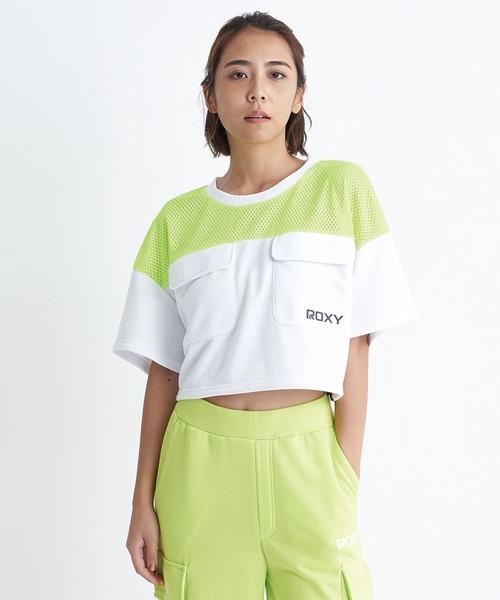 ROXY(ロキシー)の「GREEN SPROUT/ロキシー速乾半袖ドローコード付きクロップドTシャツ(Tシャツ/カットソー・レディース・ミント/ホワイト/ブラック・LARGE/MEDIUM/SMALL)」の2枚目の写真