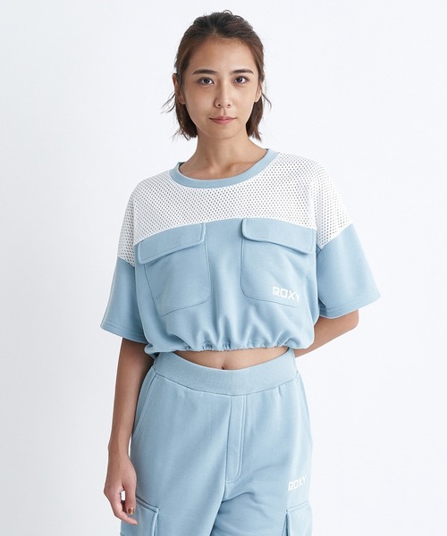 ROXY(ロキシー)の「GREEN SPROUT/ロキシー速乾半袖ドローコード付きクロップドTシャツ(Tシャツ/カットソー・レディース・ミント/ホワイト/ブラック・LARGE/MEDIUM/SMALL)」の3枚目の写真