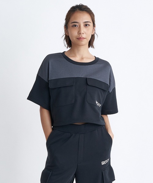 ROXY(ロキシー)の「GREEN SPROUT/ロキシー速乾半袖ドローコード付きクロップドTシャツ(Tシャツ/カットソー・レディース・ミント/ホワイト/ブラック・LARGE/MEDIUM/SMALL)」の4枚目の写真
