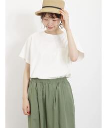 Samansa Mos2 | 【USAコットン】胸ポケットTシャツ(Tシャツ/カットソー)