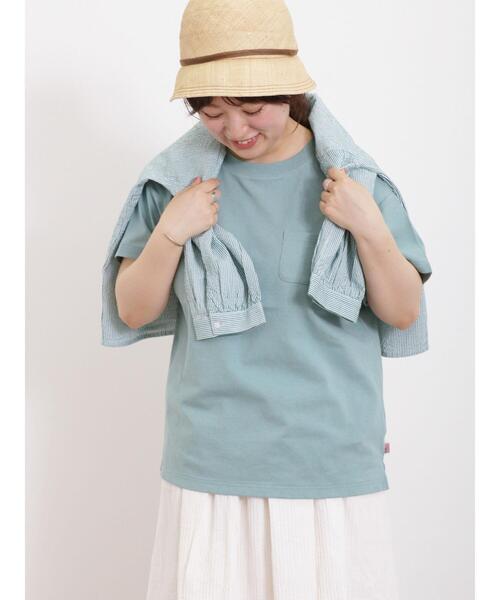 Samansa Mos2（サマンサ モスモス）の「【USAコットン】胸ポケットTシャツ（Tシャツ/カットソー・レディース・オレンジ/ミント/キナリ/オフホワイト/チャコールグレー/ブラウン・F）」の8枚目の写真