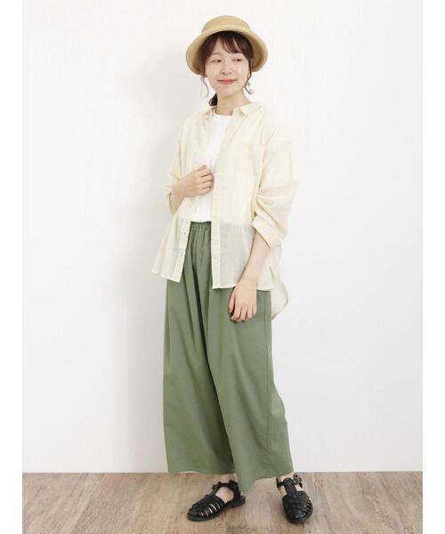 Samansa Mos2（サマンサ モスモス）の「【USAコットン】胸ポケットTシャツ（Tシャツ/カットソー・レディース・オレンジ/ミント/キナリ/オフホワイト/チャコールグレー/ブラウン・F）」の7枚目の写真