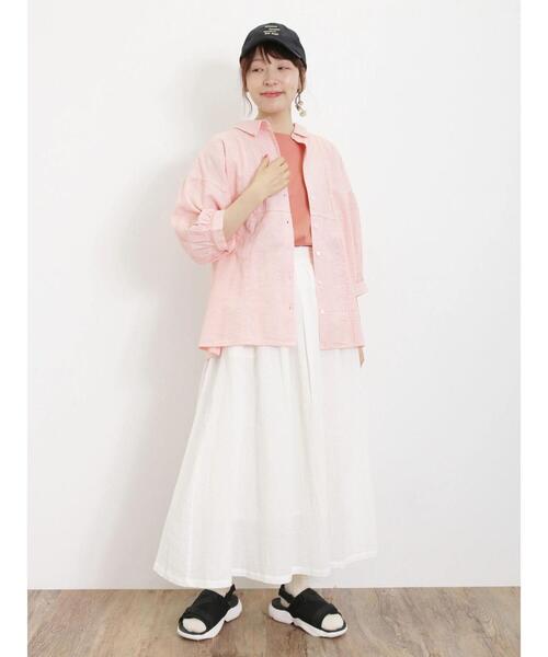 Samansa Mos2（サマンサ モスモス）の「【USAコットン】胸ポケットTシャツ（Tシャツ/カットソー・レディース・オレンジ/ミント/キナリ/オフホワイト/チャコールグレー/ブラウン・F）」の18枚目の写真