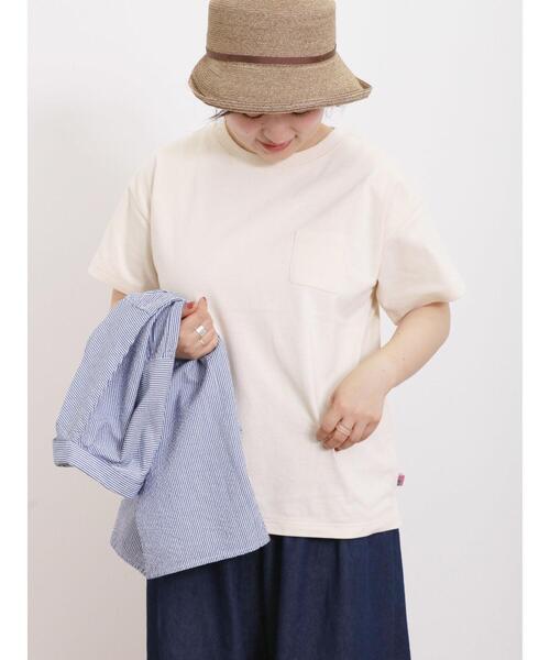 Samansa Mos2（サマンサ モスモス）の「【USAコットン】胸ポケットTシャツ（Tシャツ/カットソー・レディース・オレンジ/ミント/キナリ/オフホワイト/チャコールグレー/ブラウン・F）」の19枚目の写真