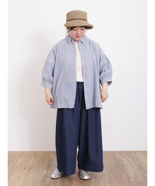 Samansa Mos2（サマンサ モスモス）の「【USAコットン】胸ポケットTシャツ（Tシャツ/カットソー・レディース・オレンジ/ミント/キナリ/オフホワイト/チャコールグレー/ブラウン・F）」の21枚目の写真