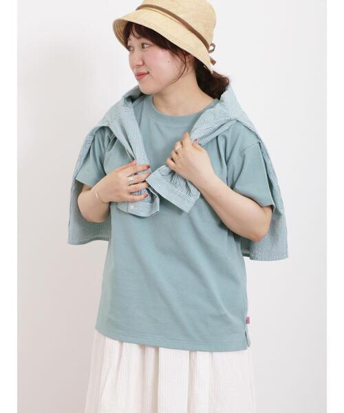 Samansa Mos2（サマンサ モスモス）の「【USAコットン】胸ポケットTシャツ（Tシャツ/カットソー・レディース・オレンジ/ミント/キナリ/オフホワイト/チャコールグレー/ブラウン・F）」の22枚目の写真