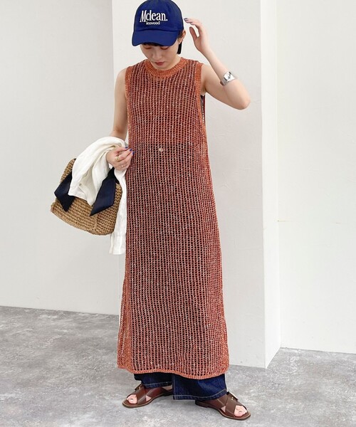 fredy emue（フレディエミュ）の「ラメメッシュレイヤードワンピース（ニット/セーター・レディース・アイボリー/ブラウン・38）」の16枚目の写真