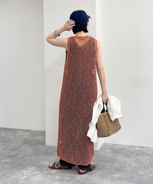 fredy emue（フレディエミュ）の「ラメメッシュレイヤードワンピース（ニット/セーター・レディース・アイボリー/ブラウン・38）」の18枚目の写真