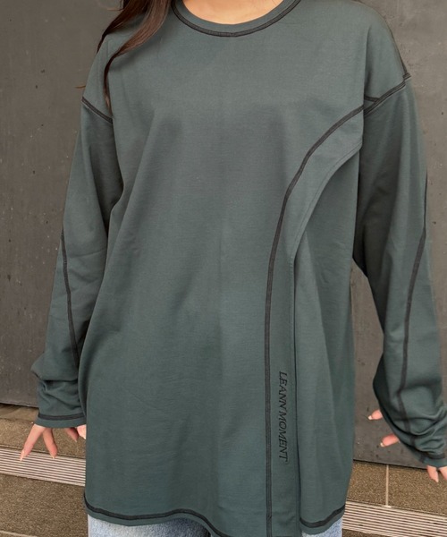 LEANN MOMENT(リーンモーメント)の「Asymmetry cross stitch cut top(Tシャツ/カットソー・レディース・ホワイト/ブラック/グリーン・SMALL/MEDIUM)」の17枚目の写真