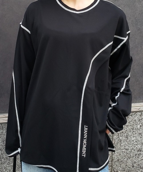 LEANN MOMENT(リーンモーメント)の「Asymmetry cross stitch cut top(Tシャツ/カットソー・レディース・ホワイト/ブラック/グリーン・SMALL/MEDIUM)」の19枚目の写真