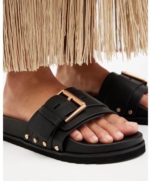 美品！！ALLSAINTS サンダル　UK8 ALLSAINTS（オールセインツ）の「ELLIE STUDDED BUCKLE LEATHER
