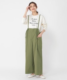 【イージーケア/接触冷感/マシーンウォッシャブル】さらっと軽らくサロペ[プチサイズあり]