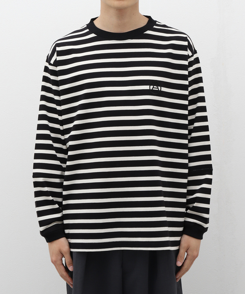 BAMBOO SHOOTS（バンブーシュート）の「BAMBOO SHOOTS / バンブーシュート HIKING CREWNECK BORDER SHIRT（Tシャツ/カットソー・メンズ・ブラック/ホワイト・MEDIUM/LARGE）」の4枚目の写真