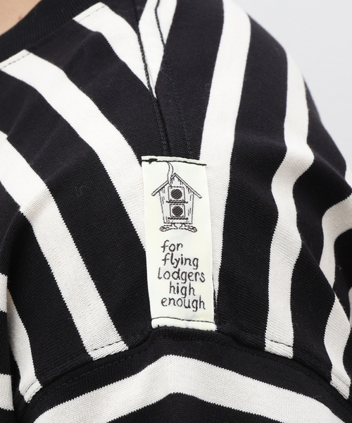 BAMBOO SHOOTS（バンブーシュート）の「BAMBOO SHOOTS / バンブーシュート HIKING CREWNECK BORDER SHIRT（Tシャツ/カットソー・メンズ・ブラック/ホワイト・MEDIUM/LARGE）」の11枚目の写真