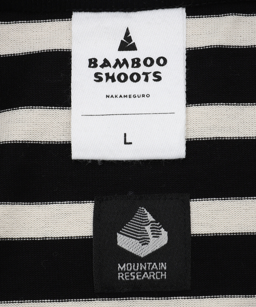 BAMBOO SHOOTS（バンブーシュート）の「BAMBOO SHOOTS / バンブーシュート HIKING CREWNECK BORDER SHIRT（Tシャツ/カットソー・メンズ・ブラック/ホワイト・MEDIUM/LARGE）」の15枚目の写真